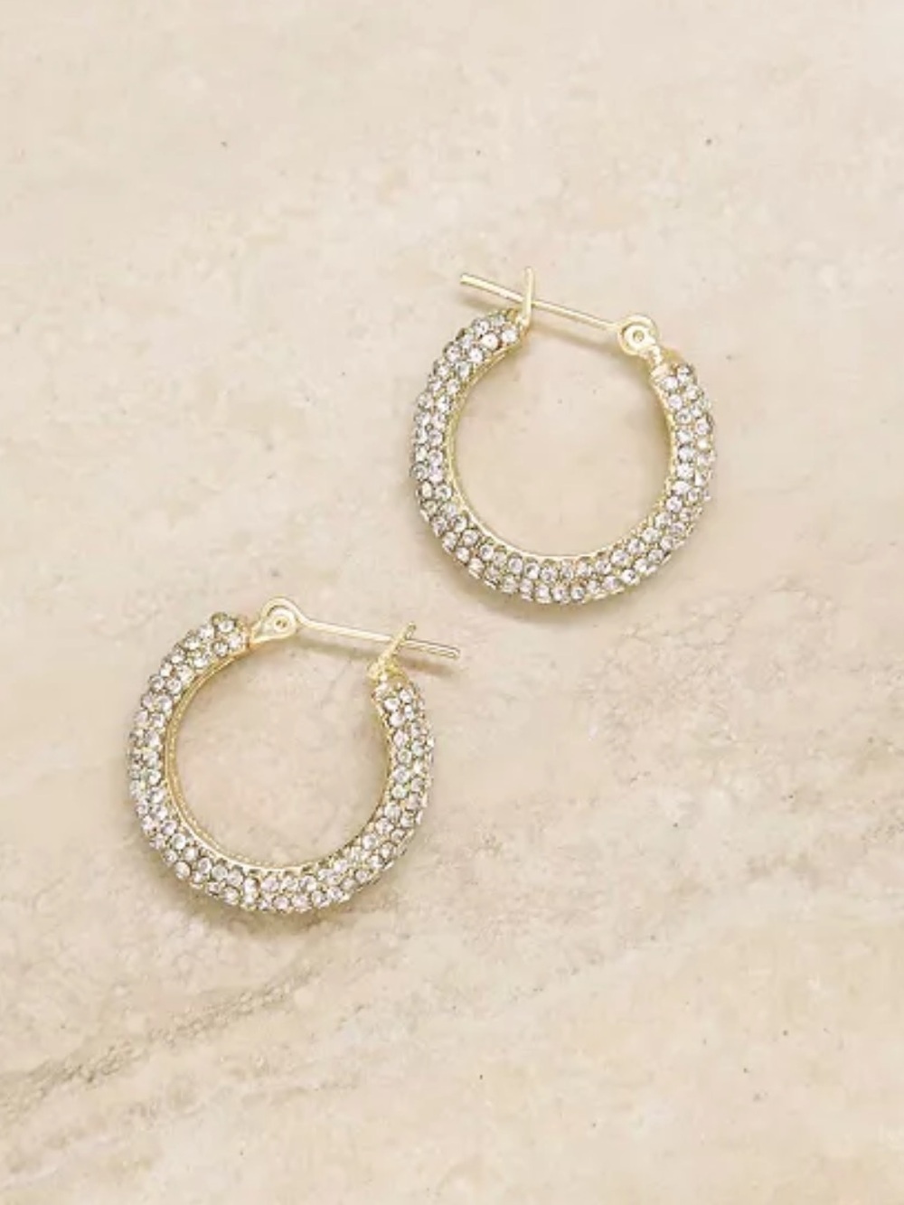 New Ettika Chunky Pave 18K Gold-Plated 1" Hoops